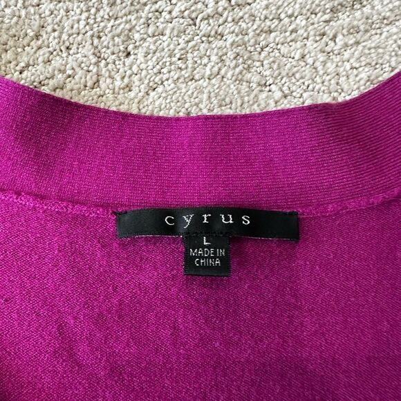 Cyrus Purple Cardigan Sweater with V-Neck Design - Picture 2 of 3